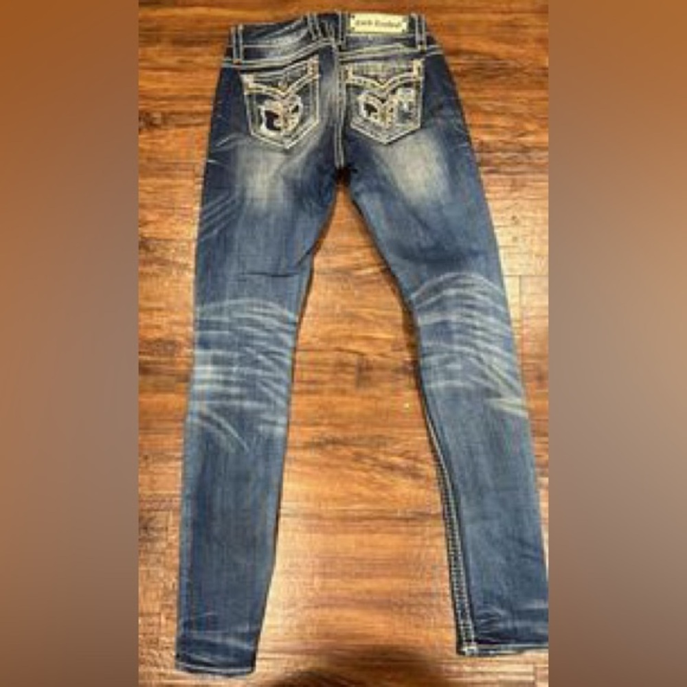 Rock Revival, rhinestone and stitch, embellished skinny jeans